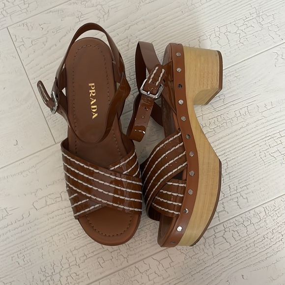 Prada Wooden Platform Sandals - Picture 4 of 4